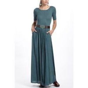 Anthropologie Bordeaux Torey Knit Maxi Dress- Teal